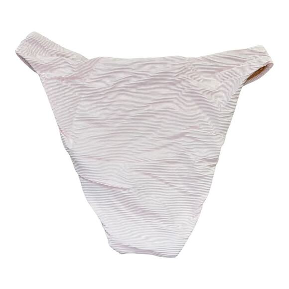 NEW J. Crew Women’s Medium Pink Ribbed high-rise cheeky bikini bottom NWT - Picture 2 of 5